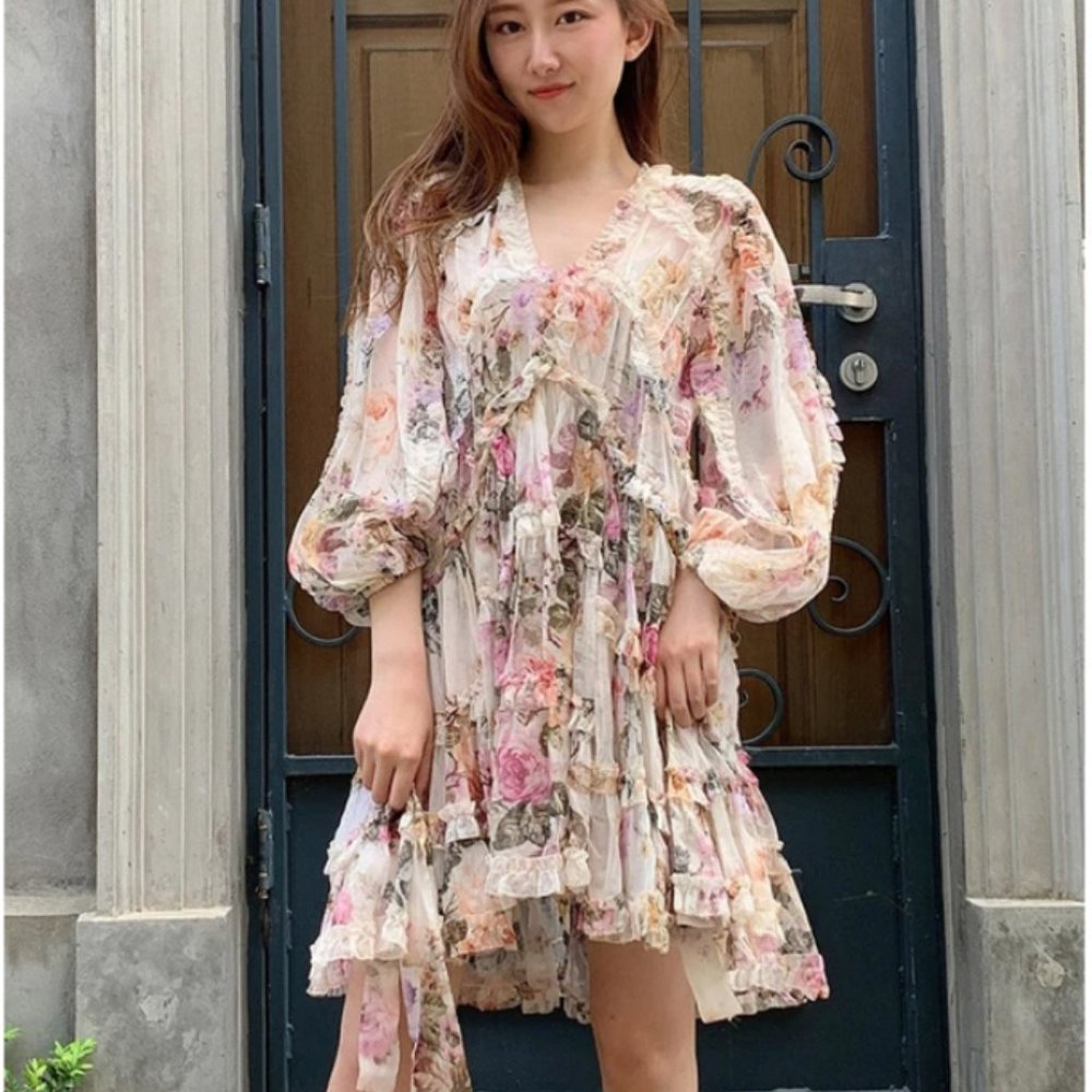 NWT Floral Ruffle Mini Dress - Picture 7 of 9
